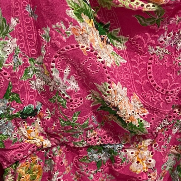 Hemant & Nandita dress pink eyelet floral size small boxBH - Picture 5 of 10